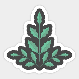 Holly Leaf Folk Art Sticker